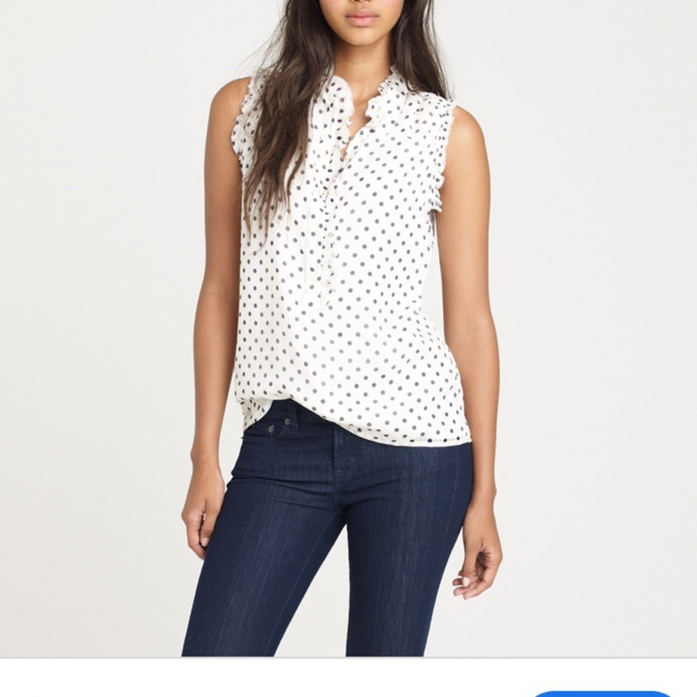 J.Crew Silk Polka Dot Buttondown